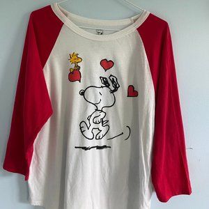 Peanuts Snoopy Red and White T-Shirt